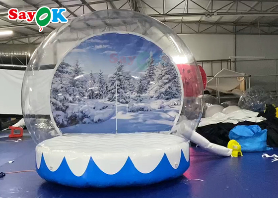 Cabina de fotos de globo de nieve humana de pared de fondo de Navidad de decoraciones de patio inflable de PVC de 0,6mm