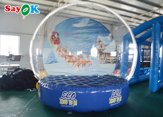 muñeco de nieve inflable del tema de la Navidad de la tienda de la burbuja de la bóveda del claro del PVC de 3m para el anuncio del acontecimiento