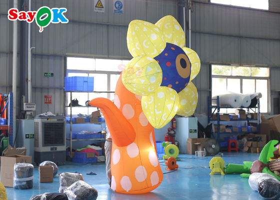 Girasol inflable de 3 m para la decoración loca de la boda del partido del fin de semana