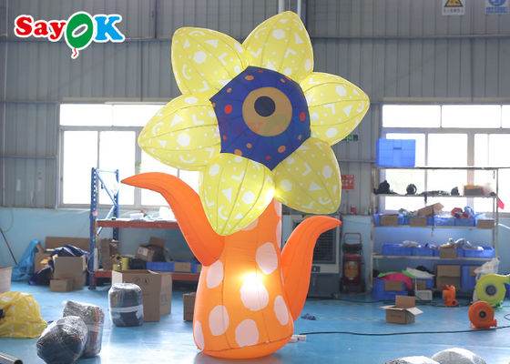 Girasol inflable de 3 m para la decoración loca de la boda del partido del fin de semana