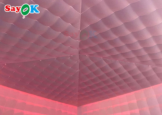 Gran tienda de inflado gigante móvil 8x8x4m tienda de inflado al aire libre con luces LED resistente al agua