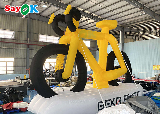 Amarillo que hace publicidad de la bicicleta modelo promocional de los productos inflables de la alta aduana con la impresión