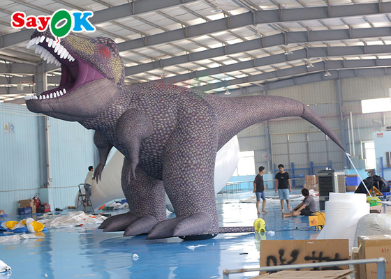 Personajes de dibujos animados inflables de dinosaurios feroces 5m para exhibición