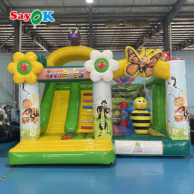 Castillo de salto combinado de la diapositiva inflable de la despedida del paraíso del insecto para el parque de atracciones