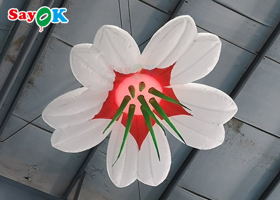 Decoración colgante modificada para requisitos particulares de la flor de Inflables LED de la boda de la flor inflable gigante