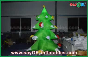 Árbol de navidad inflable de nylon verde LED que enciende el nilón de 2.5m m para la Navidad
