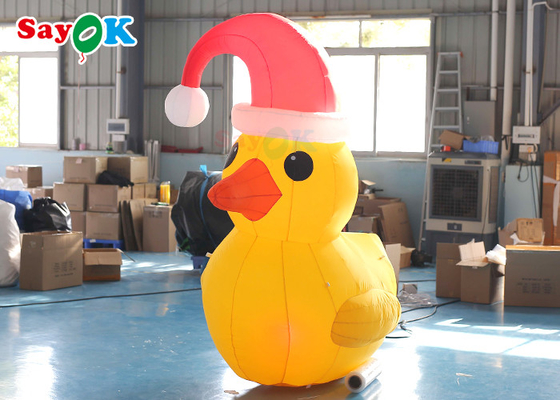 La Navidad los 2m inflable amarilla Duck With Hat Courtyard Decoration