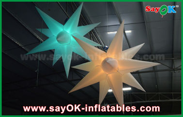 el diámetro del 1.5m cuelga para arriba el globo inflable de la estrella del Celling con el cambio del color claro del LED