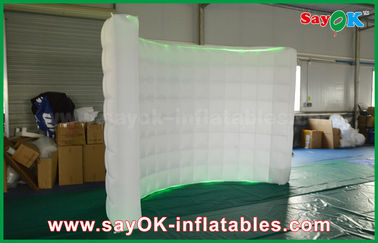 Cabina inflable blanca llevada inflable de la foto de la cabina de la foto, fondo inflable de Linghting de la cabina de la foto de la pared del LED