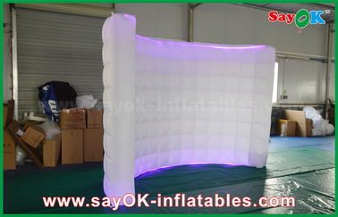 Cabina inflable blanca llevada inflable de la foto de la cabina de la foto, fondo inflable de Linghting de la cabina de la foto de la pared del LED