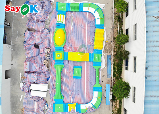 juegos inflables Digitaces Pringting del deporte de la carrera de obstáculos de la piscina de agua de los 20x30m