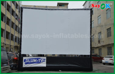 Material inflable al aire libre del paño de Oxford de la pantalla de cine de la pantalla de cine inflable del patio trasero con el marco para la proyección
