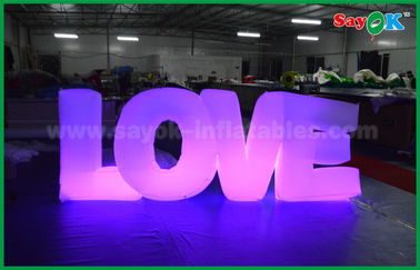 Decoración inflable romántica de la iluminación, letra de amor inflable con la luz del LED