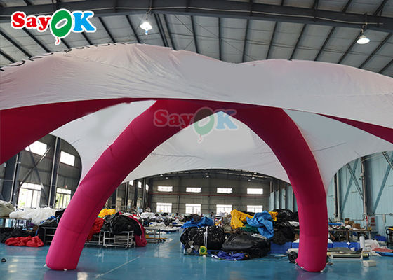 Eventos patrocinados X forma carpa de araña inflable publicidad promoción carpa de aire inflable blanco y rosa
