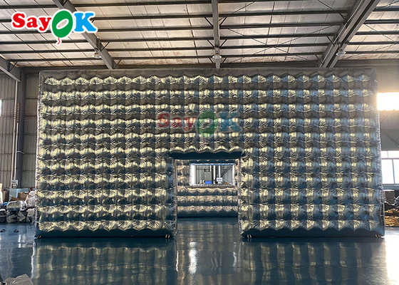 Tienda de cubo inflable de plata personalizada para fiestas de bodas, espectáculos de exposiciones, eventos, tiendas de aire inflable