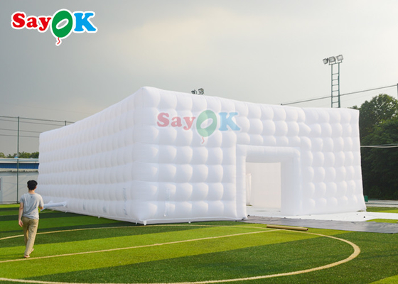 tienda inflable del aire de los 8x12x5m con la decoración ligera llevada de la boda de la tienda del cubo de Inflatables