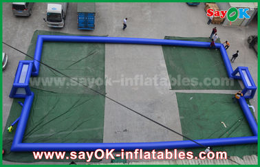 Campo de fútbol inflable portátil del PVC del azul inflable 0,4 del partido de fútbol/ventilador estándar del CE del campo de fútbol