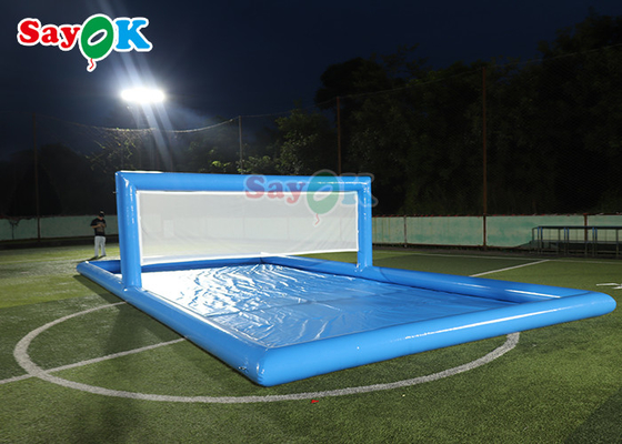 Parque acuático juegos piscina grande campo de voleibol inflable cancha de tenis de agua inflable para juegos deportivos