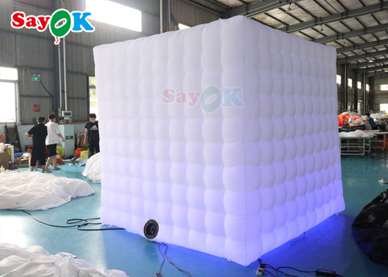 Tienda inflable blanca gigante de la cabina LED de la foto para hacer publicidad