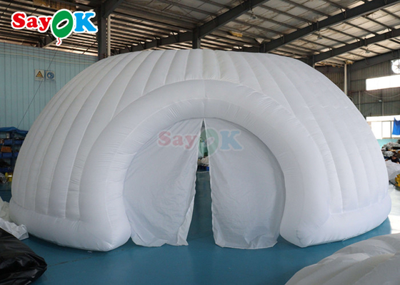 Publicidad carpa infláble panorama cúpula carpa inflada blanca de bodas inflada