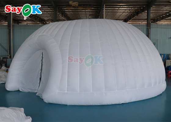 Publicidad carpa infláble panorama cúpula carpa inflada blanca de bodas inflada