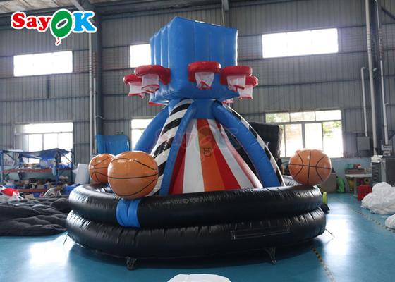 Juego de lanzamiento de aro de baloncesto inflable divertido de 5 m juego de lanzamiento inflable gigante