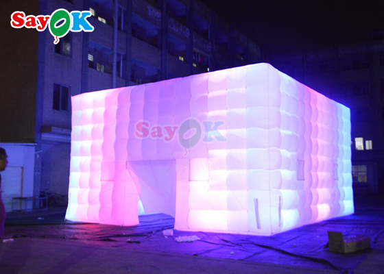 Cabina inflable modificada para requisitos particulares de la foto de la boda del club nocturno de la tienda del cubo del aire con la luz colorida del LED