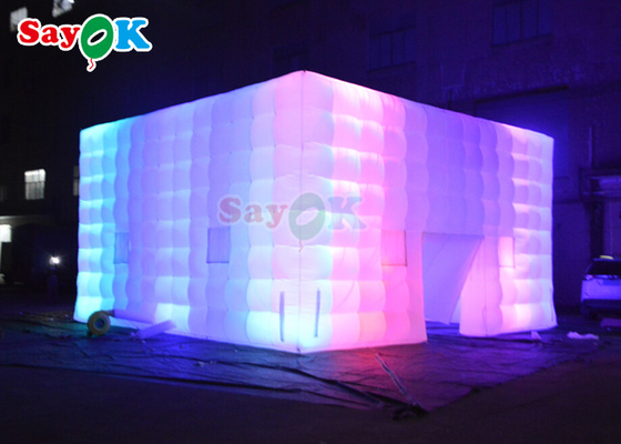 Cabina inflable modificada para requisitos particulares de la foto de la boda del club nocturno de la tienda del cubo del aire con la luz colorida del LED