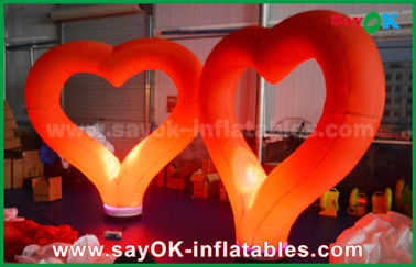 Forma inflable de nylon roja romántica del corazón de la decoración de la iluminación para casarse