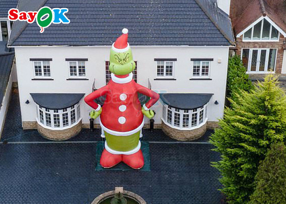 30ft Grinch inflables personajes de dibujos animados Monstruo verde sombrero de Navidad Household inflables de pie de decoración