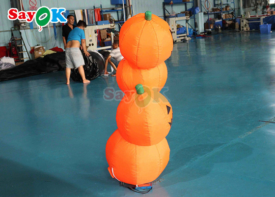 Decoración de Halloween inflada de PVC de 4,9 pies en forma de calabaza LED modelo hinchado