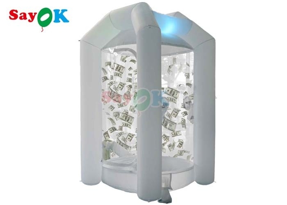 Blanco 210d tela de nylon bomba de dinero máquina de cubo de efectivo agarre de captura stand