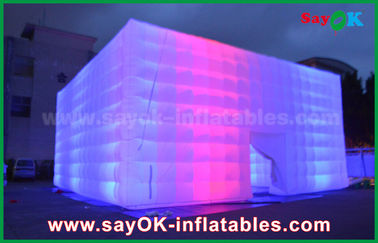 Partido inflable de la tienda/tienda cuadrada inflable transparente que acampa con la iluminación llevada