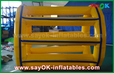 Túneles de agua inflables amarillo / azul divertidos juguetes de agua inflables inflables juguetes de piscina para parque acuático