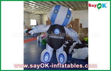 Robot inflables gigante personalizado 2mH Robot de tela de Oxford productos inflables personalizados Azul para publicidad