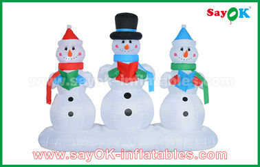 Hombre de Nieve Inflable de Navidad 210D Tejido de Oxford Personajes de dibujos animados inflables Hombre de Nieve Blanco Popular / Olaf