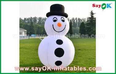 Hombre de Nieve Inflable de Navidad 210D Tejido de Oxford Personajes de dibujos animados inflables Hombre de Nieve Blanco Popular / Olaf