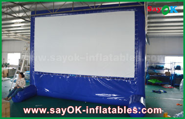 Pantalla de cine al aire libre inflable azul de la pantalla de cine inflable grande modificada para requisitos particulares para la publicidad/el partido/el acontecimiento
