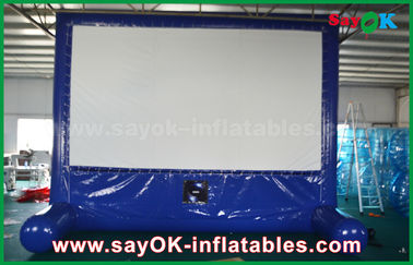 Pantalla de cine al aire libre inflable azul de la pantalla de cine inflable grande modificada para requisitos particulares para la publicidad/el partido/el acontecimiento