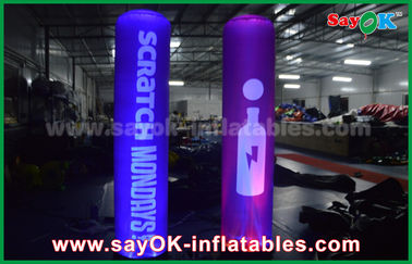 Decoración inflable rosada de la iluminación/columna inflable con la impresión del logotipo
