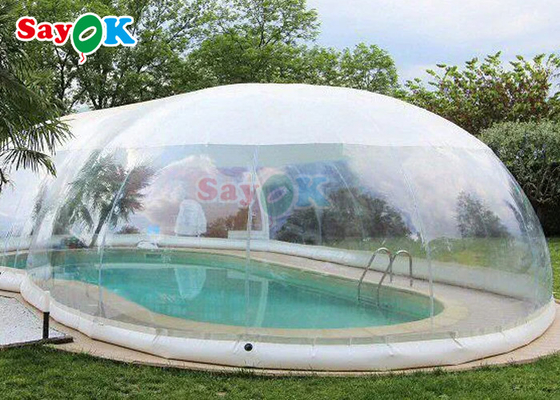 Capa de piscina inflable exterior personalizada Cúpula de cubierta de piscina inflable transparente