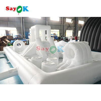Equipo de juego suave comercial personalizado White Splash Pad Inflatable Parque acuático Slide del castillo de rebotes