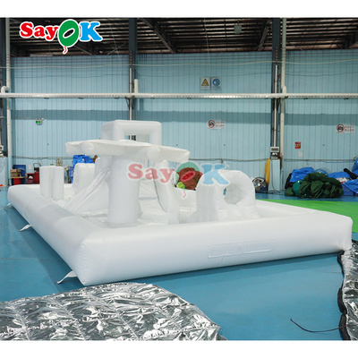 Mini Pad Blanco de moda a medida Parque acuático de obstáculos inflables Parque de juegos Castillo Slide Combo