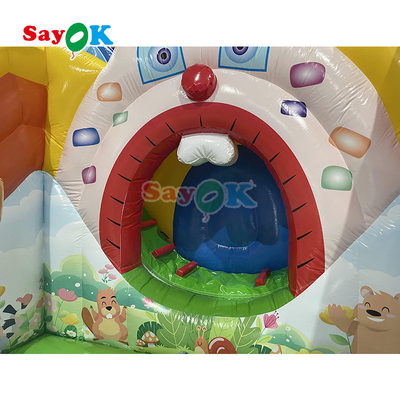 Juego de castillo de salpicadores inflable para niños fiesta de casa inflable salto salto y deslizamiento combo con selección molino de viento
