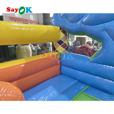 Juego de castillo de salpicadores inflable para niños fiesta de casa inflable salto salto y deslizamiento combo con selección molino de viento