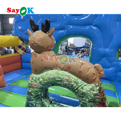 Juego de castillo de salpicadores inflable para niños fiesta de casa inflable salto salto y deslizamiento combo con selección molino de viento