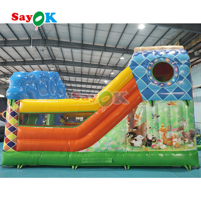 Juego de castillo de salpicadores inflable para niños fiesta de casa inflable salto salto y deslizamiento combo con selección molino de viento