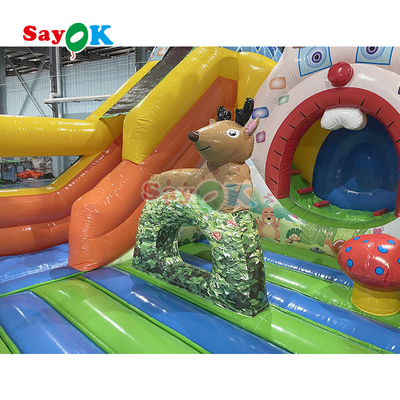 Juego de castillo de salpicadores inflable para niños fiesta de casa inflable salto salto y deslizamiento combo con selección molino de viento