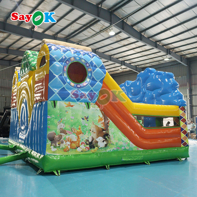 Juego de castillo de salpicadores inflable para niños fiesta de casa inflable salto salto y deslizamiento combo con selección molino de viento