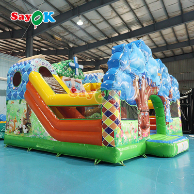Juego de castillo de salpicadores inflable para niños fiesta de casa inflable salto salto y deslizamiento combo con selección molino de viento